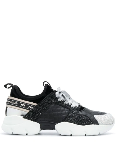 Philipp Plein Crystal Embellished Running Sneakers In Black