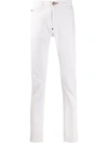 Philipp Plein Super Straight Cut Jeans In White