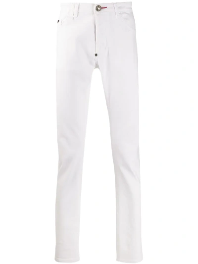 Philipp Plein Super Straight Cut Jeans In White