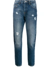 PHILIPP PLEIN SIDE-STRIPED BOYFRIEND JEANS