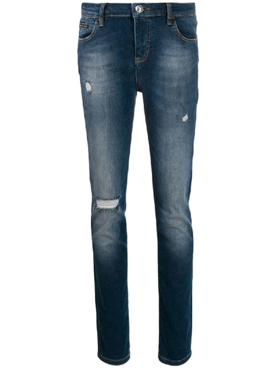 Philipp Plein Statement Slim-fit Jeans In Blue