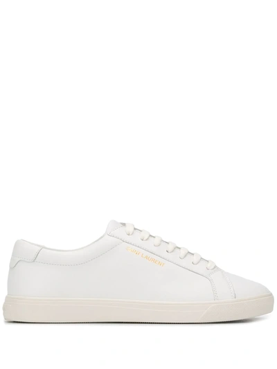 Saint Laurent Andy Low-top Leather Sneakers In White
