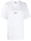 Msgm Logo Detail Cotton Jersey T-shirt In White