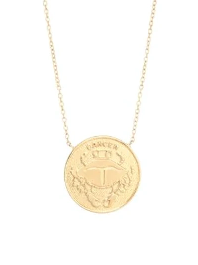 Jennifer Zeuner Jewelry Women's Sylas 14k Gold Vermeil Cancer Medallion Necklace In Yellow Goldtone