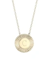 Jennifer Zeuner Jewelry Women's Iris Rudy 14k Gold Vermeil Engraved Initial Pendant Necklace In Initial C