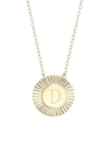 Jennifer Zeuner Jewelry Iris Rudy 14k Gold Vermeil Engraved Initial Pendant Necklace In Initial D