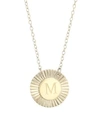 Jennifer Zeuner Jewelry Iris Rudy 14k Gold Vermeil Engraved Initial Pendant Necklace In Initial M