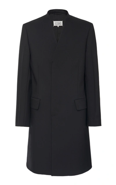 Maison Margiela Wool Overcoat In Black