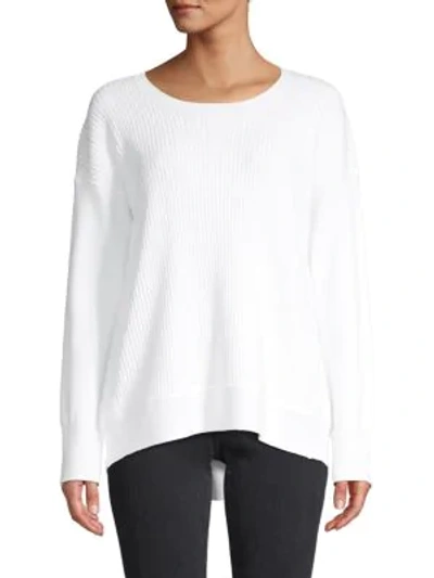 French Connection Vhari Ribbed-sleeve Sweater In Winter White