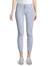 Paige Jeans Skinny-fit Crop Stripe Jeans In Sky Blue