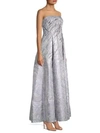 AIDAN MATTOX EMBELLISHED JACQUARD STRAPLESS GOWN,0400011945005