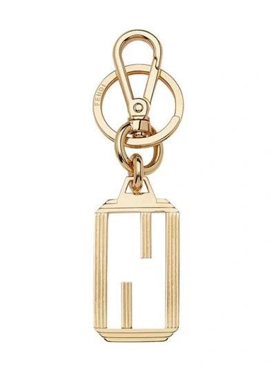 Fendi Geometric Baguette Keyring In Gold