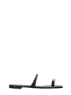 Giuseppe Zanotti Ring Swarovski Crystal Leather Toe-loop Sandals In Black