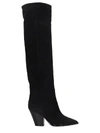 LERRE HIGH HEELS BOOTS IN BLACK LEATHER,11171999