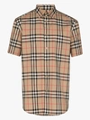Burberry Check Pattern Shirt In Neutrals