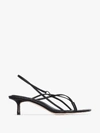 Studio Amelia 50mm Leather Thong Sling Back Sandals In Black