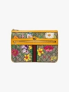 GUCCI GUCCI YELLOW OPHIDIA FLORAL GG SUPREME POUCH,51755192YBC14549430