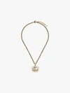 GUCCI GUCCI GOLD-PLATED GG LOGO CRYSTAL NECKLACE,605895J1D5014540122
