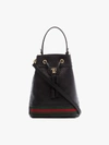GUCCI GUCCI BLACK OPHIDIA SMALL LEATHER BUCKET BAG,610846CWG1G14571732