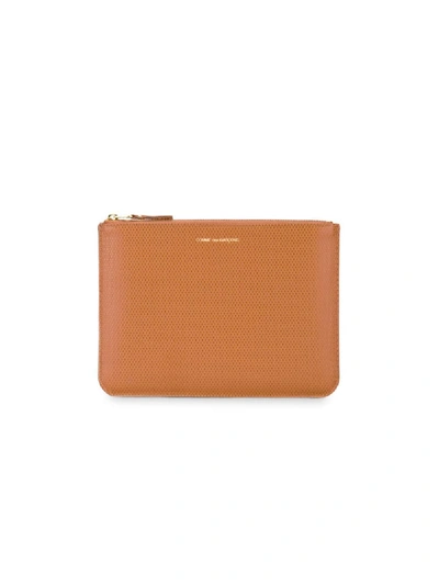 Comme Des Garçons Embossed Wallet In Brown