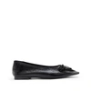 Schutz Arissa Point-toe Leather Ballet Flats In Black