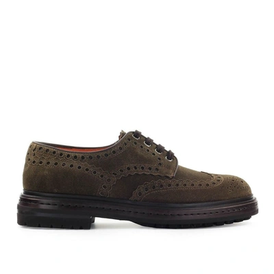 Santoni Men's Brown Suede Lace-up Shoes