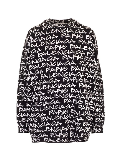 Balenciaga Women's Black Wool Sweater