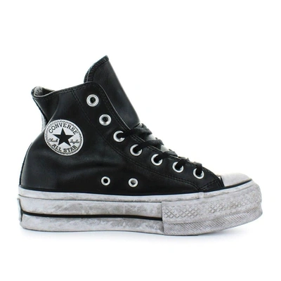 Converse All Star Platform Black Leather Sneaker