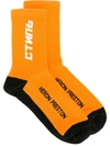 HERON PRESTON HERON PRESTON WOMEN'S ORANGE COTTON SOCKS,HWRA002E197690121901 L