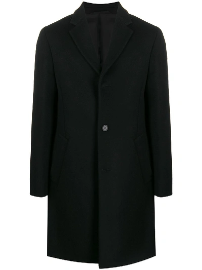 Calvin Klein Crombie Coat In Black