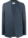 Maison Margiela Collarless Loose Blazer In 蓝色