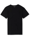 DEREK ROSE DEREK ROSE MEN'S T-SHIRT JORDAN LINEN BLACK,3163-JORD001BLA