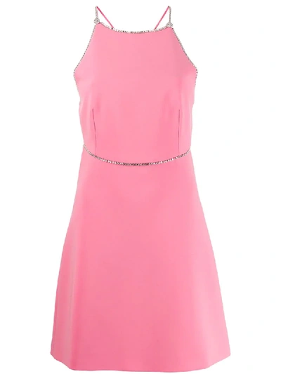 Miu Miu Jewel Crossback Mini Dress In Pink