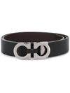 Ferragamo Gancini Buckle Belt In Black