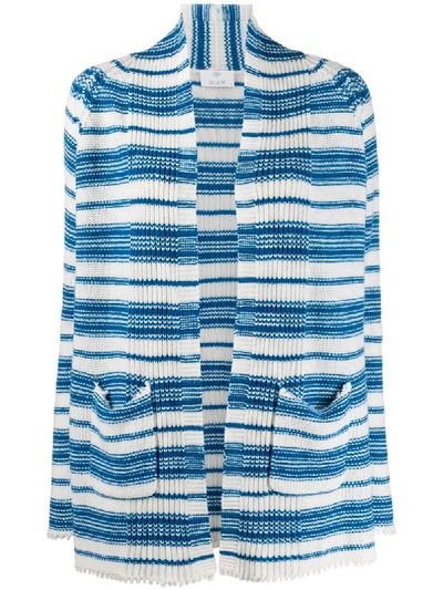 Allude Cashmere Striped Cardigan In Blue