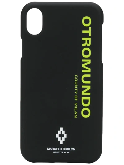 Marcelo Burlon County Of Milan Cmpa013r20mat0071065 Black Yellow Fluo Synthetic->polyamide Iphone Xr In Black