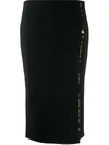 Versace Barocco Print Lined Pencil Skirt In Black
