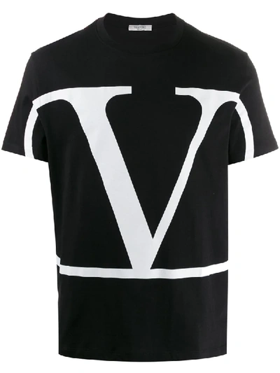 Valentino Vlogo Print T-shirt In Black