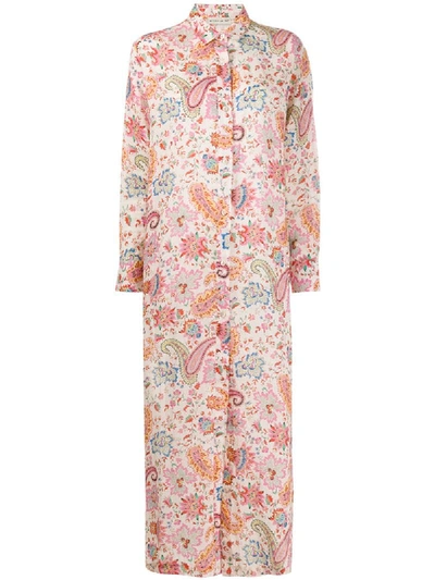 Etro Paisley Print Shirt Dress In Pink