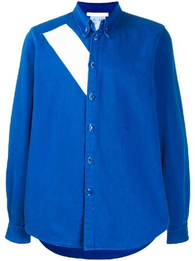 Helmut Lang Chest Stripe Shirt In Blue