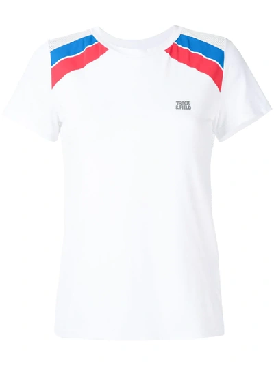 Track & Field Retrô Panelled T-shirt In White