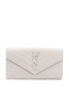 Saint Laurent Large Monogram Wallet In Grey