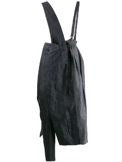 Yohji Yamamoto Asymmetric Pinafore Dress In Blue