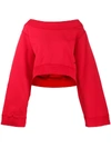Dsquared2 Boat Neck Oversized Sweatshirt In Red