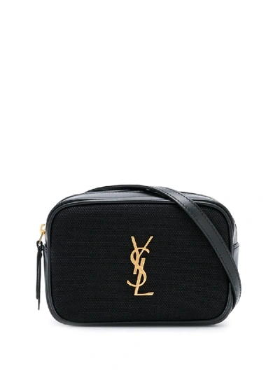 Saint Laurent Logo Plaque Belt Bag In Black