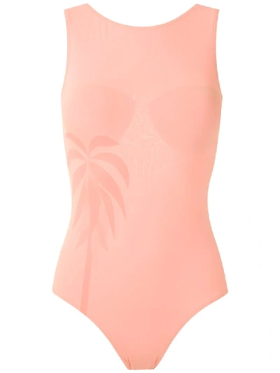 Track & Field Boat Neck Swimsuit In Pink
