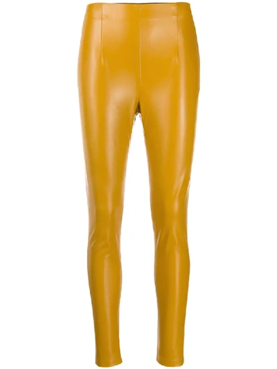 Dorothee Schumacher Textured High-waisted Leggings In Yellow