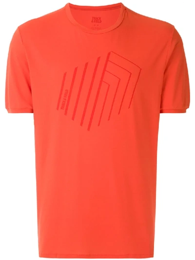 Track & Field Cubo Print T-shirt In Orange