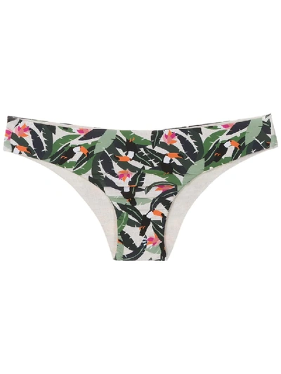 Track & Field Canvas Printed Bikini Bottom In Multicolour
