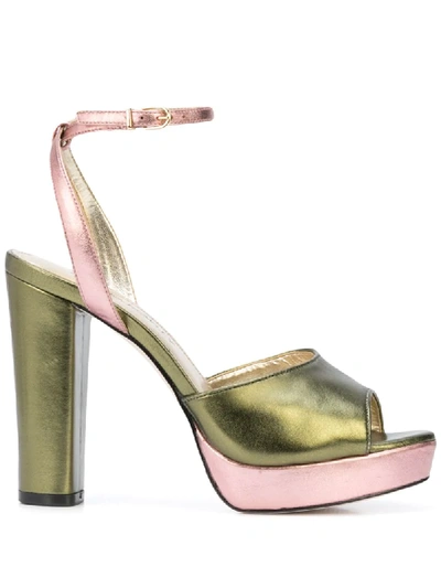 Cynthia Rowley Two Tone Metallic Pumps In Green